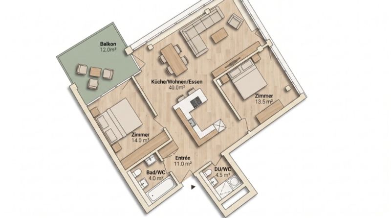 Wohnen über den Dächern von Kriens - 3.5-Zimmer-Wohnung im Pilatus Tower - 5