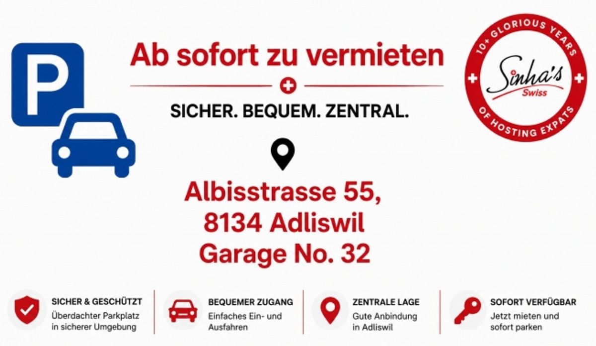 Überdachte Garagenparkplätze zur Miete in der Albisstraße 55, Adliswil - 0
