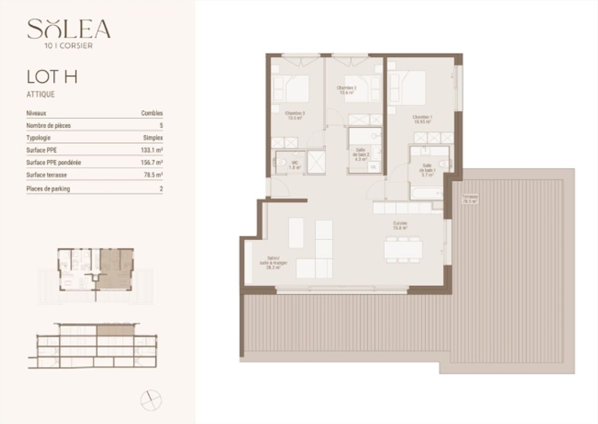5 Zimmer im Penthouse mit einer Terrasse von 78 m² - 1