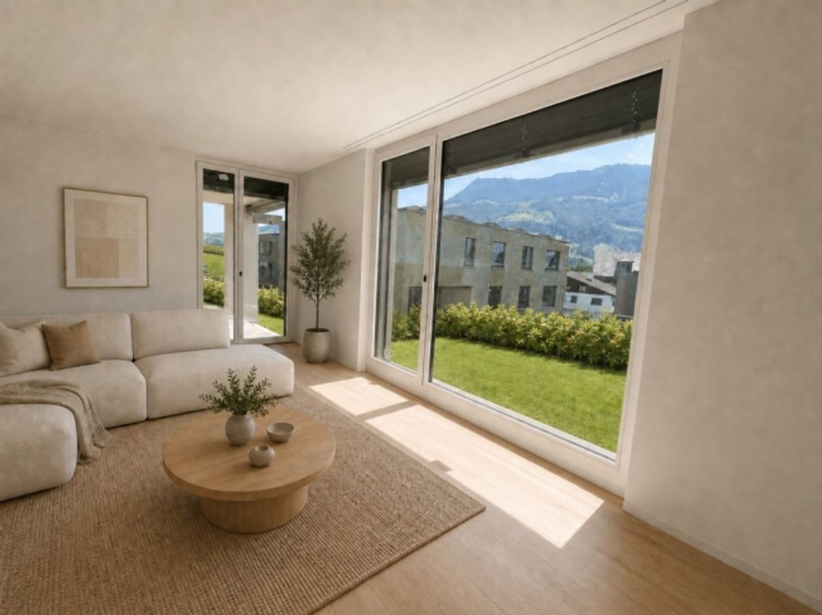 Grosszügige 3.5-Zimmer-Gartenwohnung im Erstbezug mit Sitzplatz und idyllischer Grünfläche - 0