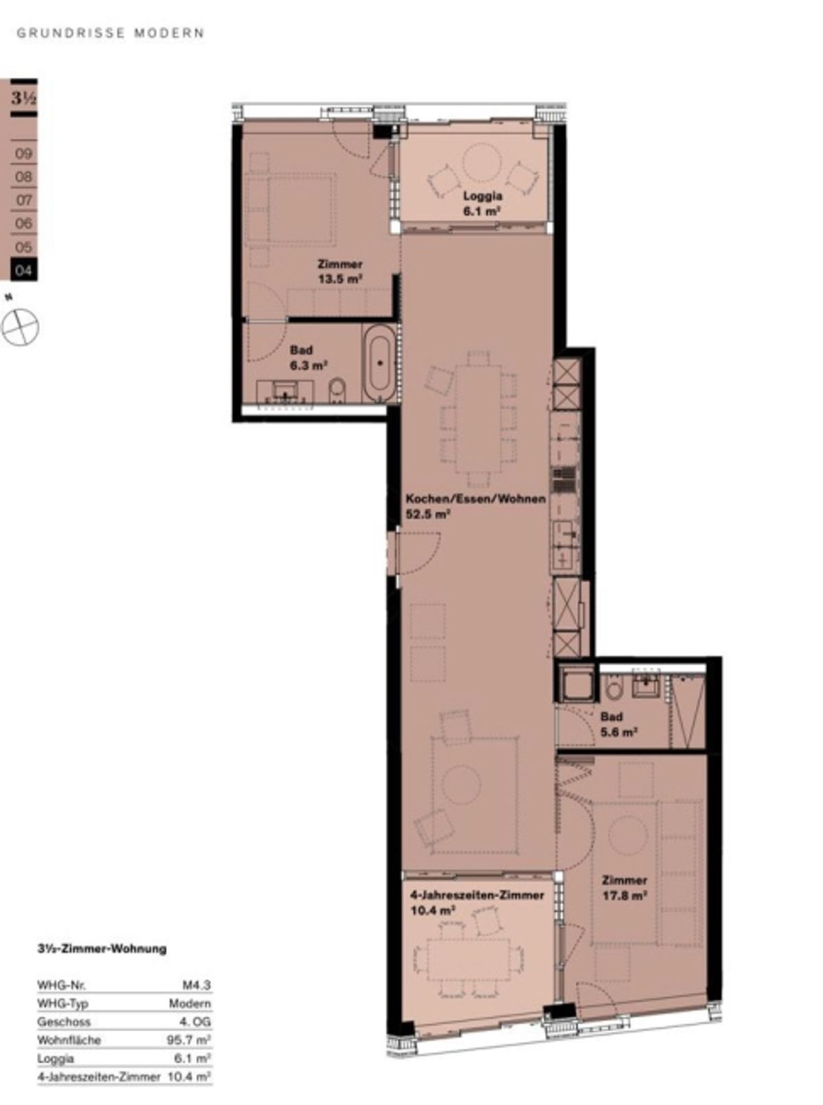 3½ ZI-WOHNUNG IN ZÜRICH - KREIS 4, MÖBLIERT, TEMPORÄR - 9