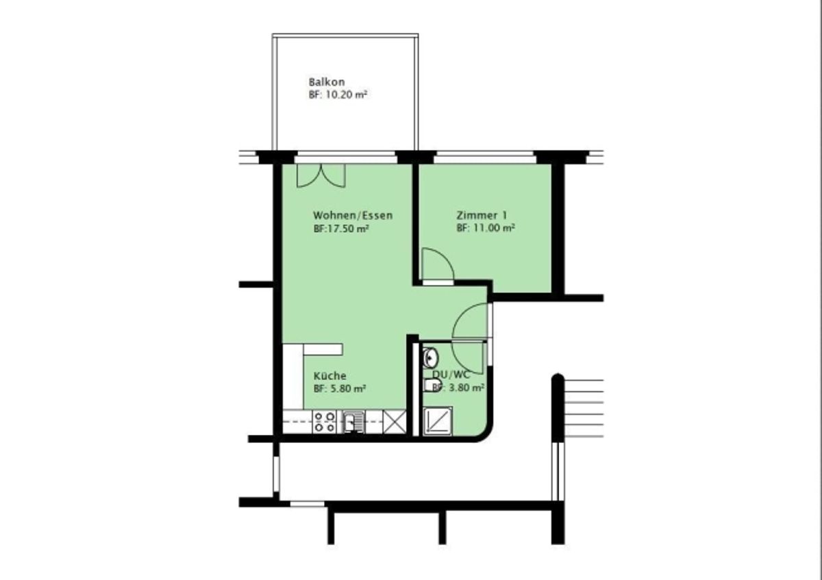 2.5-Zimmerwohnung mit gedecktem Grünblick - 7