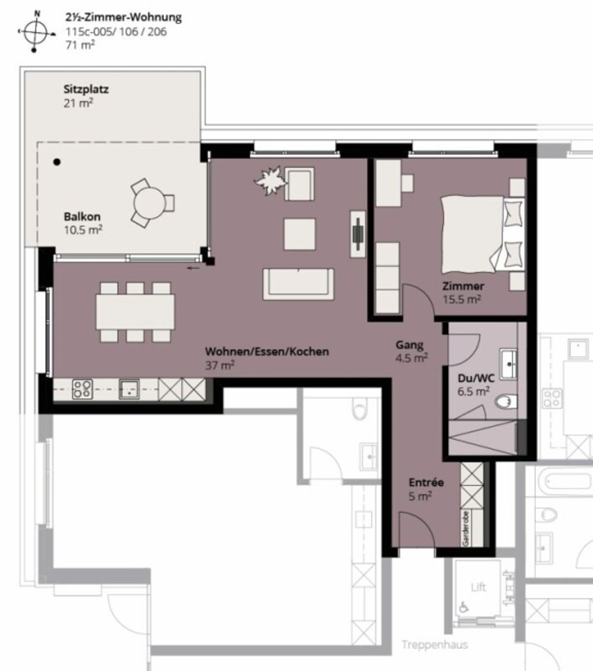 Moderne 2.5 Zimmer Wohnung am See - 7