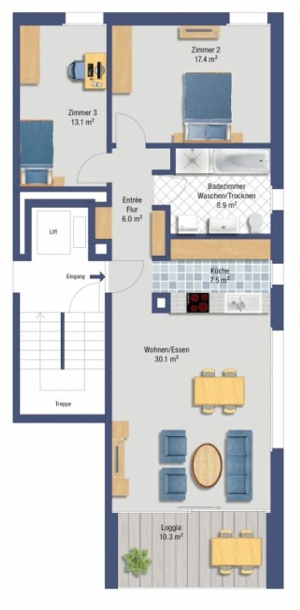 3.5-Zi. Wohnung mit Loggia an zentrumsnaher Lage - 8