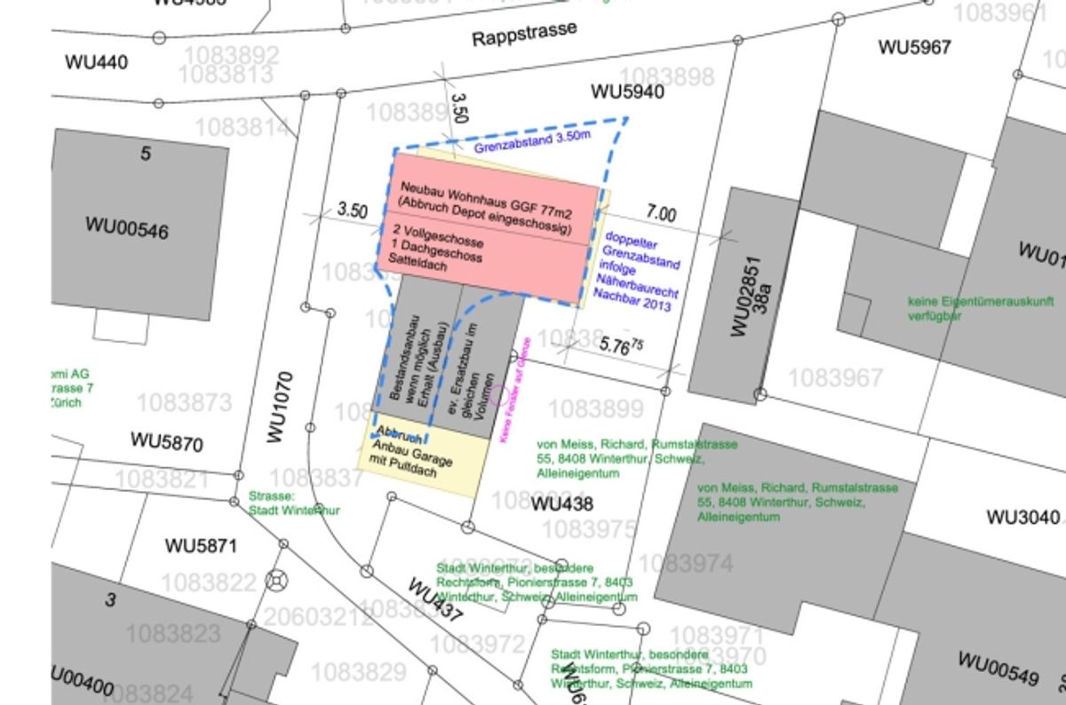 446 m2 Bauland mit Abbruchobjekt an toller Lage in Winterthur-Wülflingen - 1