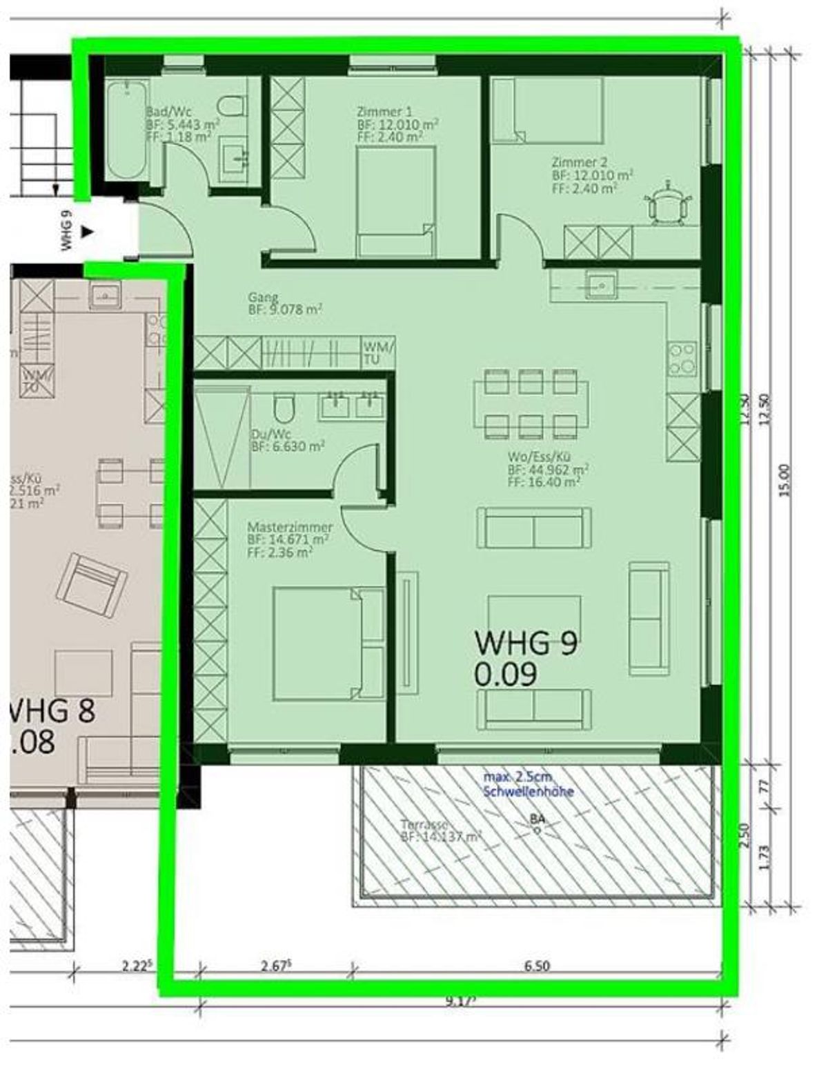 4.5 Zimmer Wohnung - 9