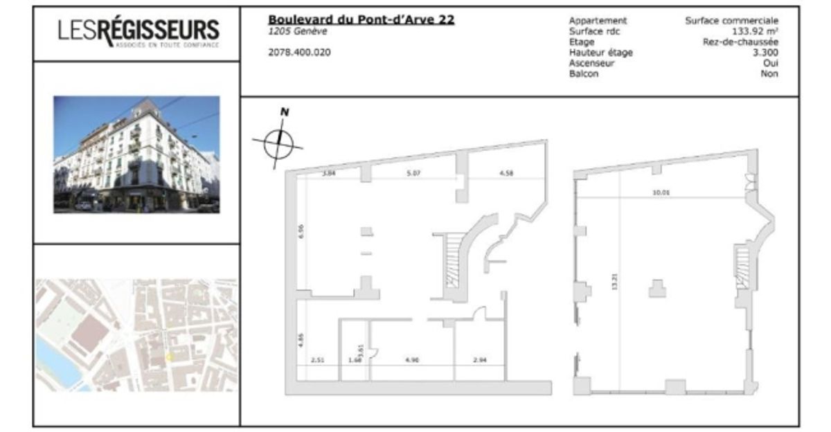 Arcade d'angle située en plein coeur de Plainpalais, devant la ligne du tram. Les locaux sont composés d'une surface ouverte de 120 m2 avec un dépôt de stockage au sous-sol attenant depuis l'arcade d' - 2