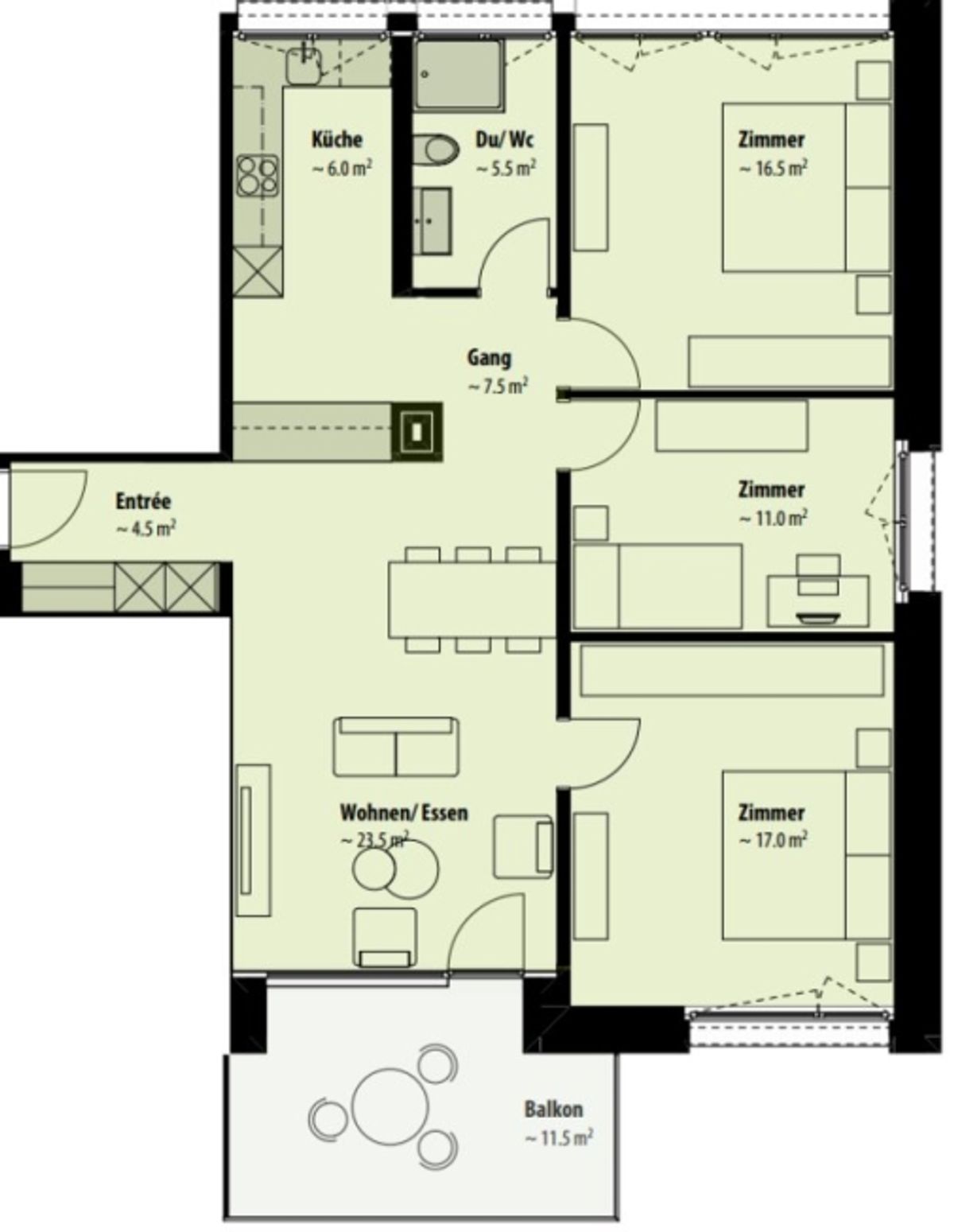 MODERNE 4.5 Zimmer-Wohnung - 9