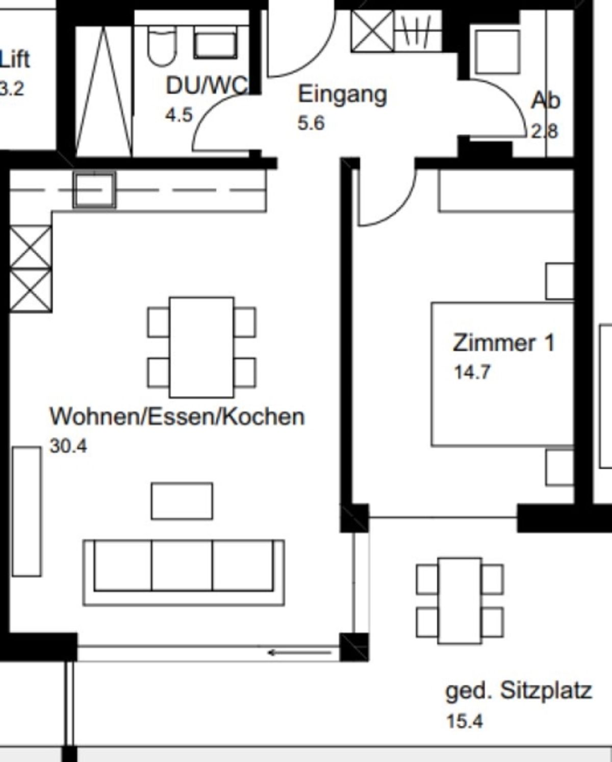 Neuwertige 2.5 Zimmer Sitzplatz Wohnung - 9