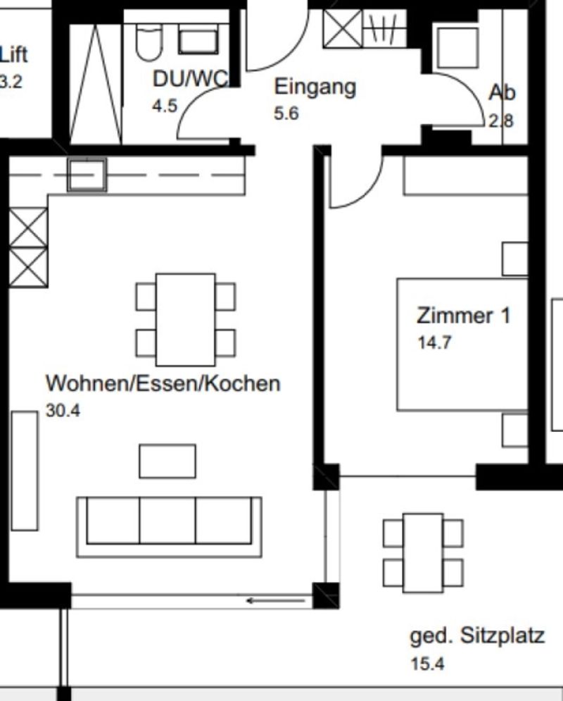 Neuwertige 2.5 Zimmer Sitzplatz Wohnung - 10