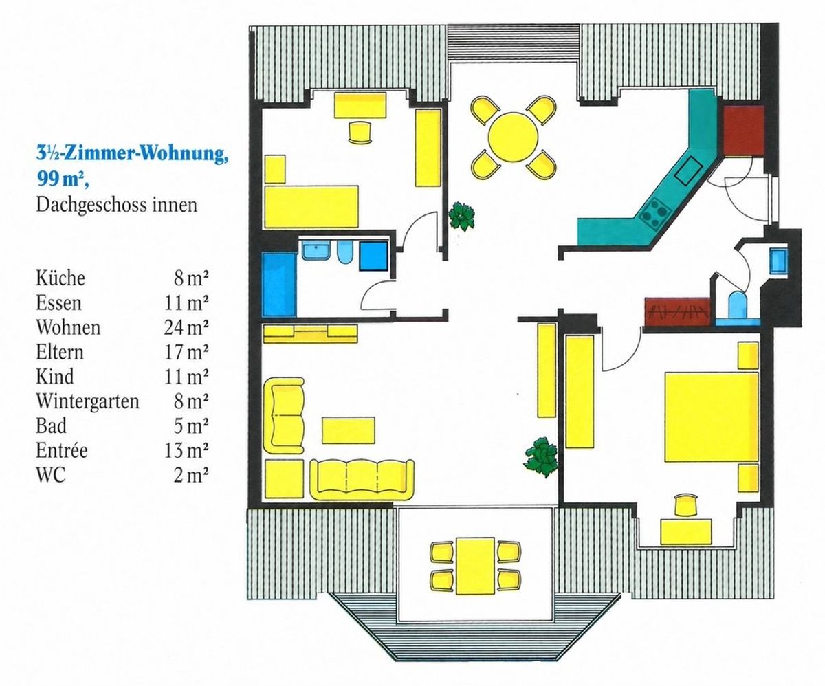 Heimelige Dachwohnung mit Wintergarten - 9