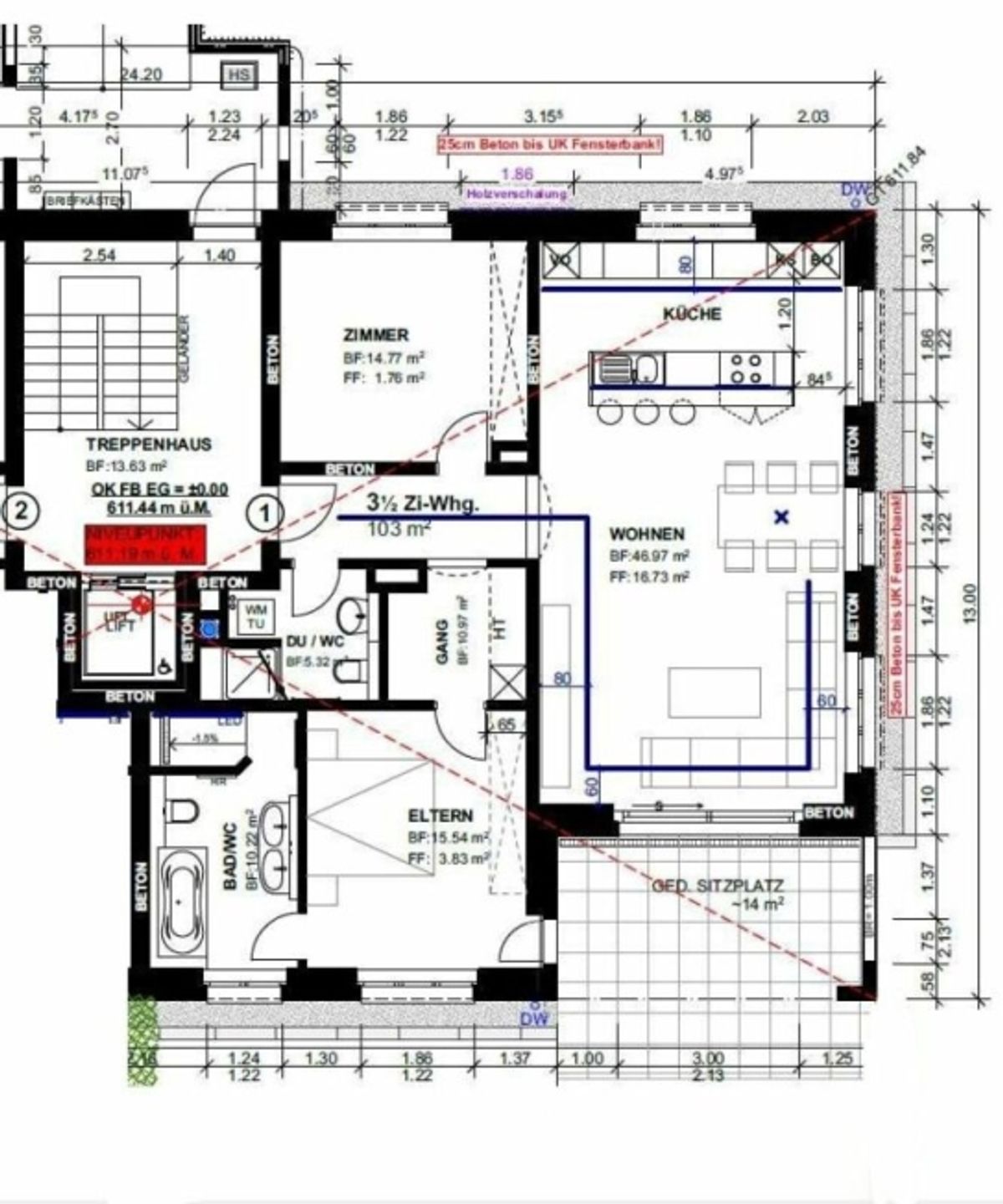 Zu vermieten 3½ Zi.-Whg., an der Maugwilerstrasse 40 in 9552 Maugwil bei Bronschhofen /103 m2 Wohnfläche, naturverbundene Lage  /Steuerfuss 9500 Wil ! - 4