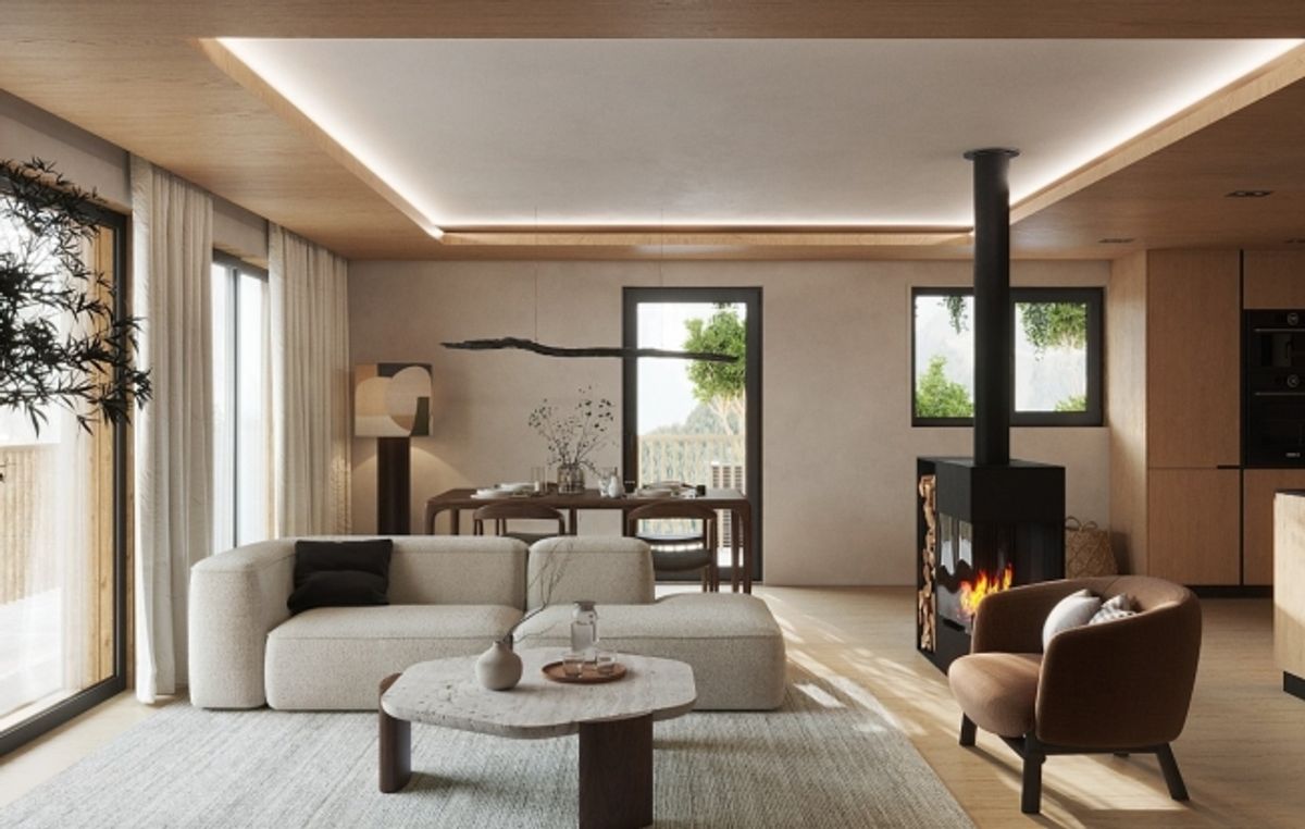 Chalet mitoyen contemporain sur plan  5,5 pièces à Euseigne (Hérémence) - 1
