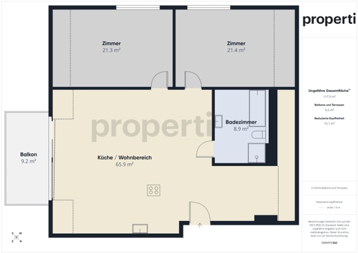 Moderne 3.5-Zimmer-Attikawohnung mit Balkon, Kallnach - 11