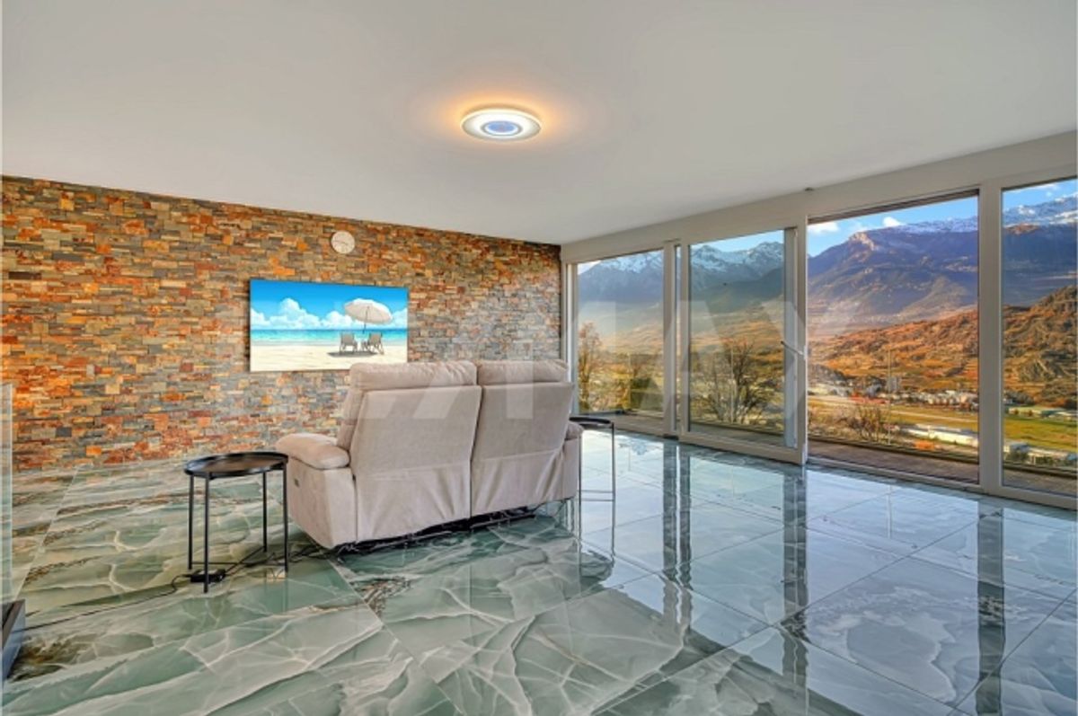 Neue Villa 2025 | Duplex 4,5p 151 m² verglaste Terrasse | Blick auf die Rhônetal-Höhen von Sion - 4