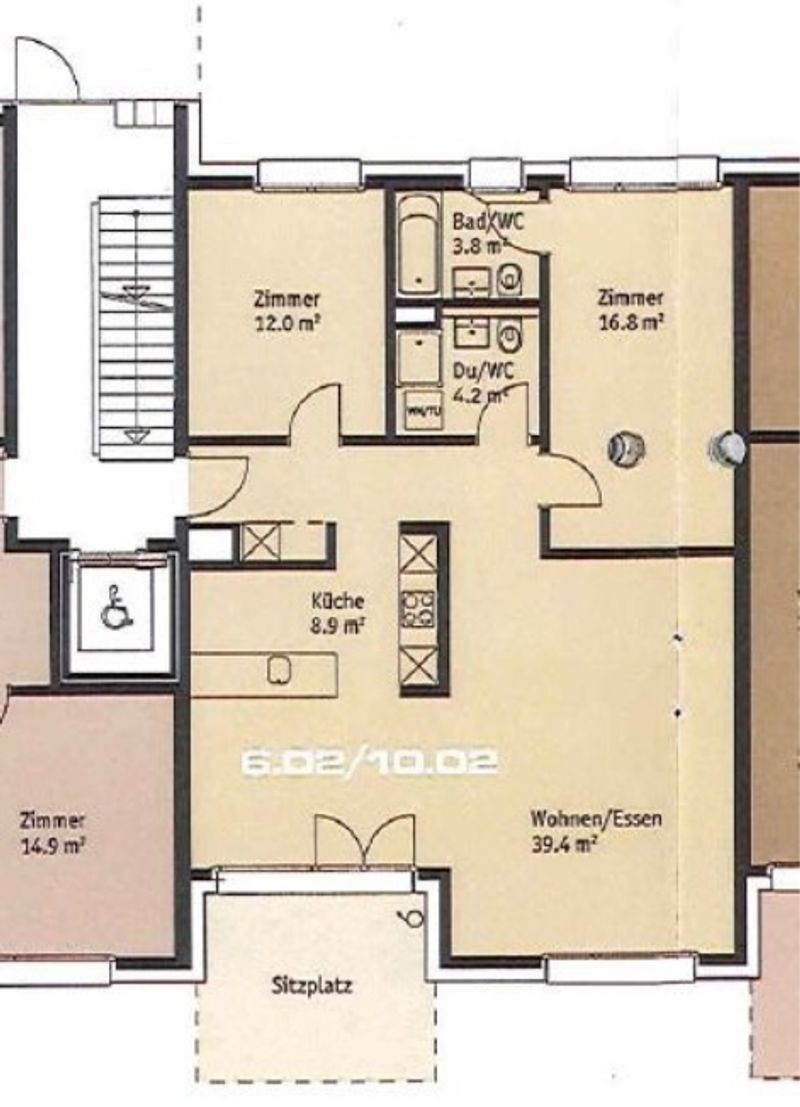 Mieten ohne Kaution - 3.5-Zimmerwohnung mit Sitzplatz - 8