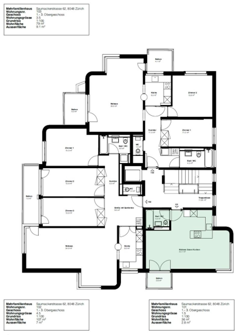 ERSTVERMIETUNG 1.5- Zimmerwohnung 1.OG, 8048 Zürich zu vermieten - 3