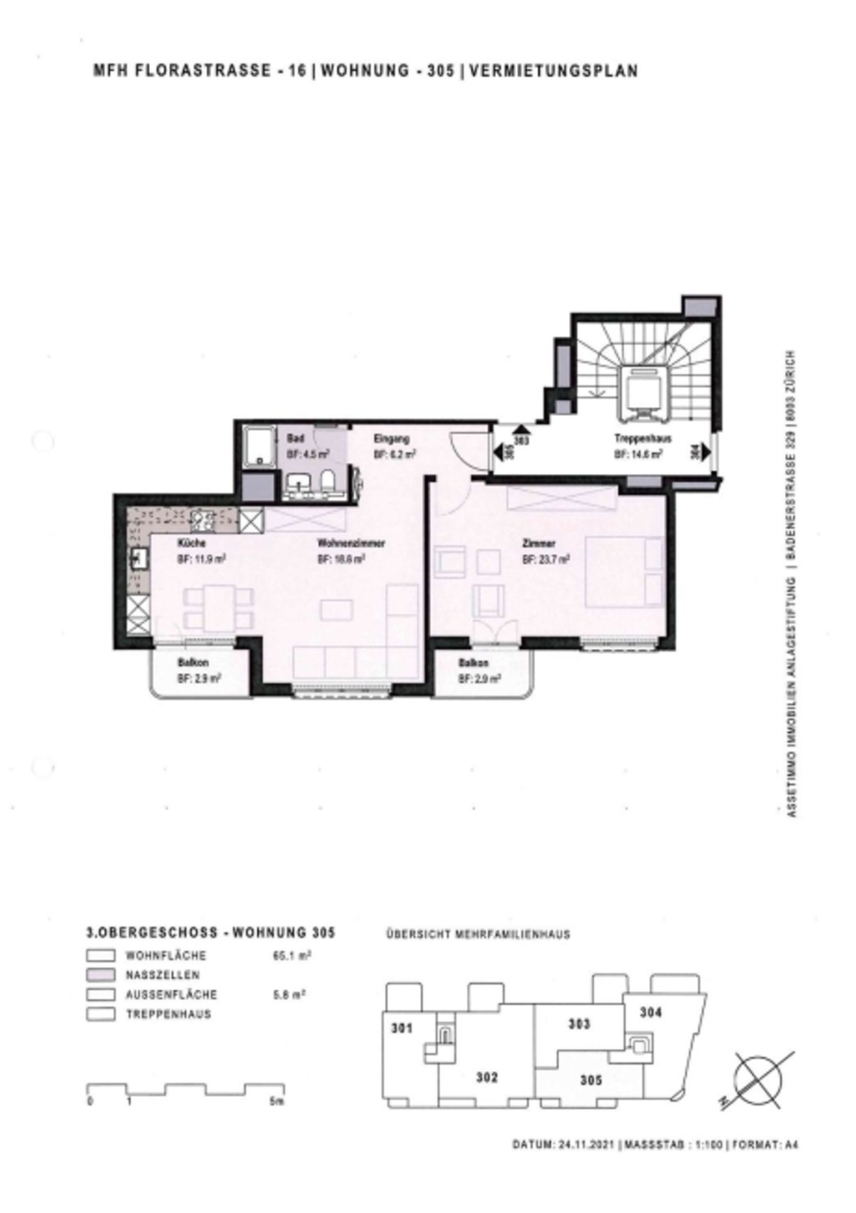 Schöne 2.5-ZW mit 2 Balkone im Zentrum von Biel - 9