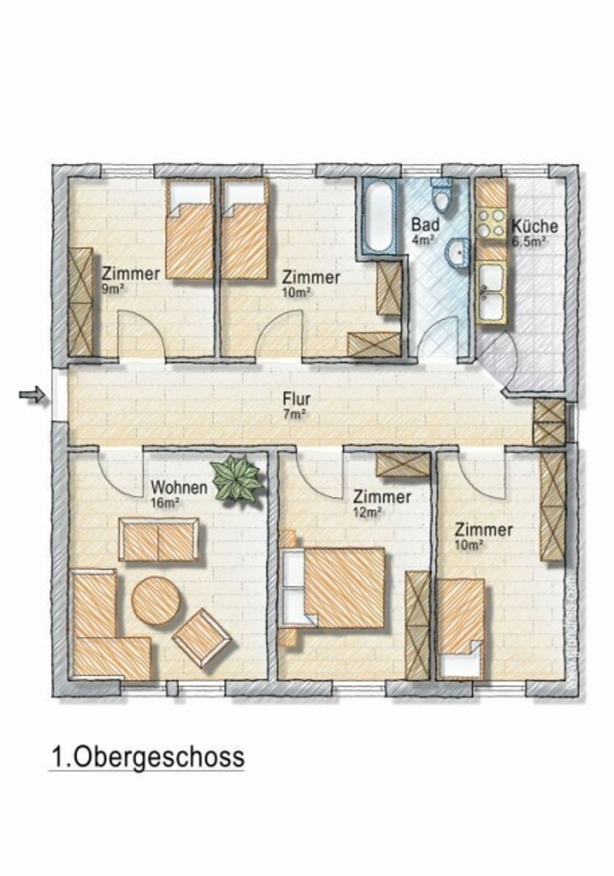 Helle 4-Zimmer Dachwohnung im 3. OG in Zentrumsnähe von St. Gallen - 9
