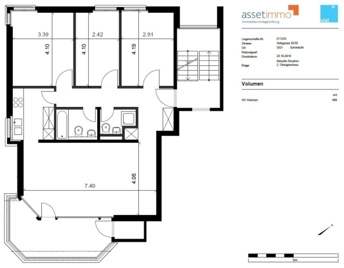 4.5-ZW à 94 m² im 2. OG mit ruhigem Balkon - 8