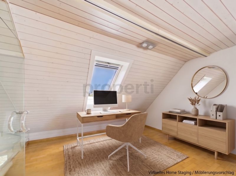 Panoramablick auf St. Gallen, Galerie mit hoher Decke, Cheminée und eigener Waschturm - 8