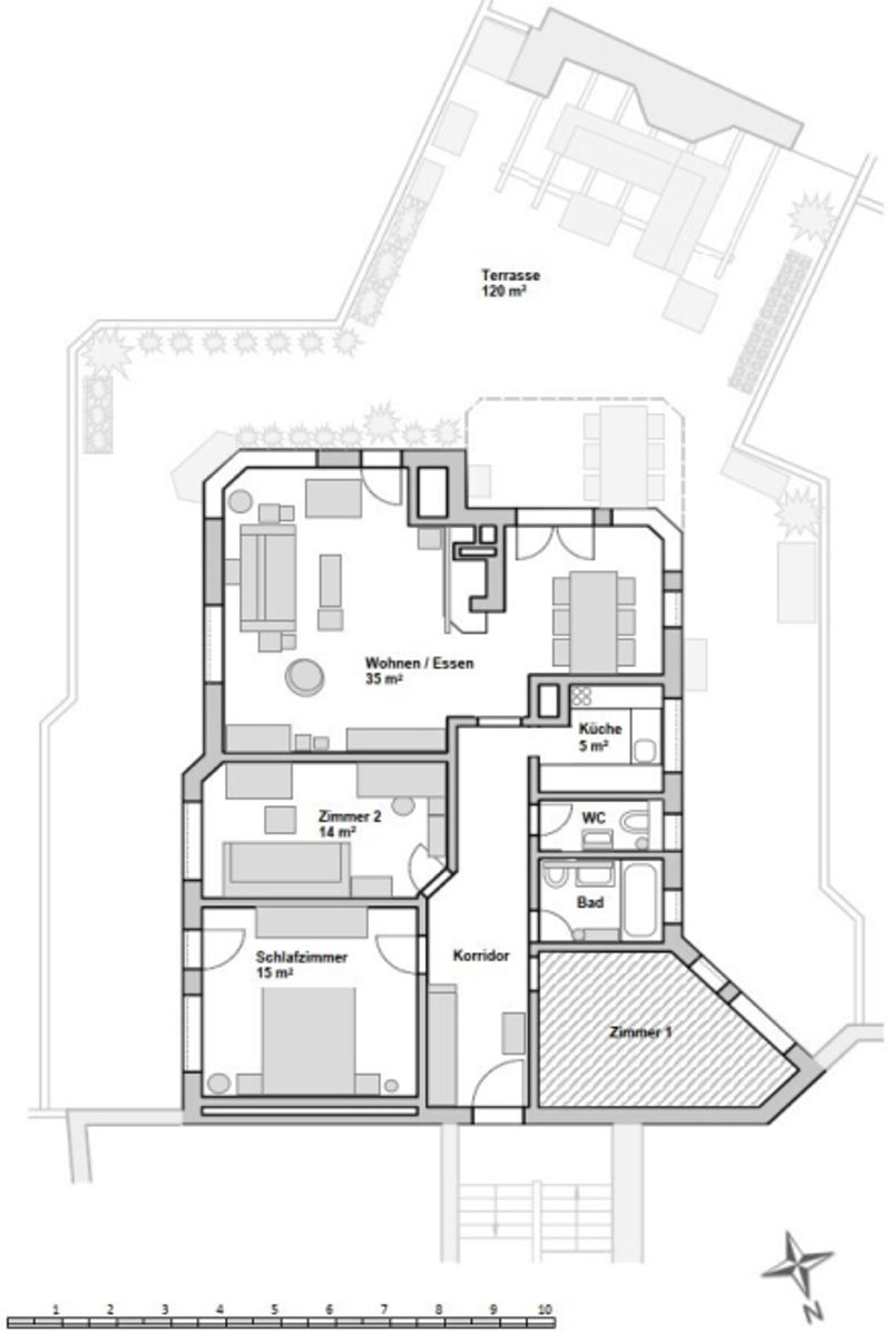 3½ ZIMMER-ATTIKAWOHNUNG IN ZÜRICH - KREIS 11 OERLIKON, MÖBLIERT, TEMPORÄR - 10