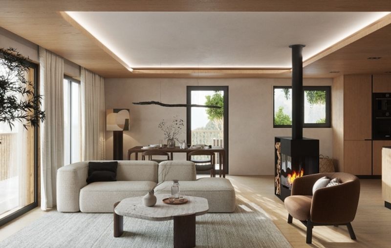 Chalet mitoyen contemporain sur plan  5,5 pièces à Euseigne (Hérémence) - 1