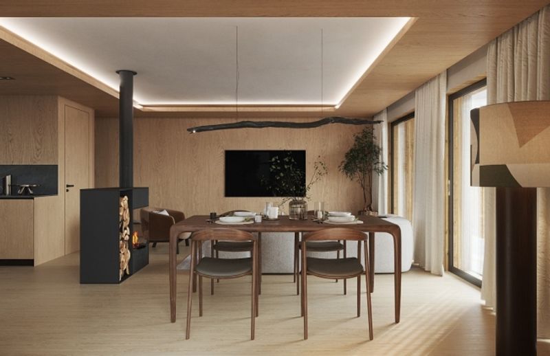 Chalet mitoyen contemporain sur plan  5,5 pièces à Euseigne (Hérémence) - 2