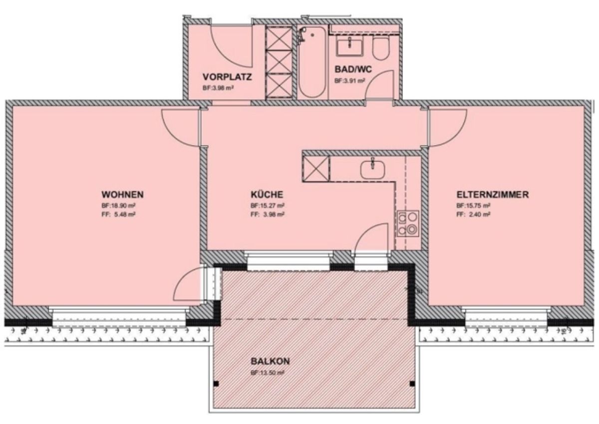 Sonnige 2.5-Zimmerwohnung mit Balkon - 6
