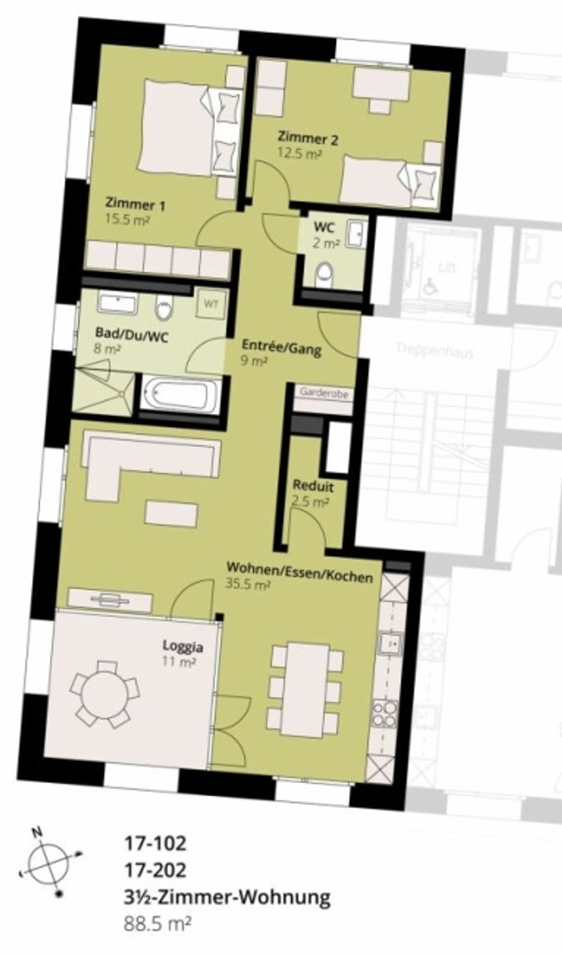Modern 3.5 Zimmer Wohnung - 15