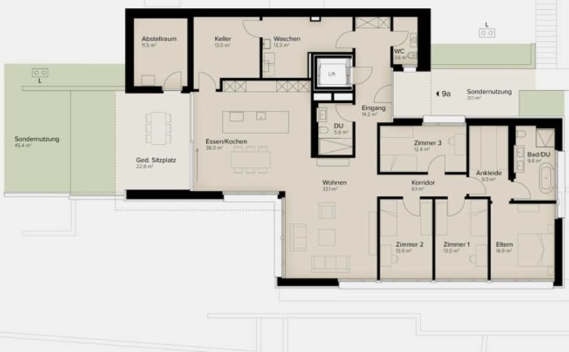 Traumhafte Fernsicht auf Alpstein mit Säntis und Churfirsten - 5.5-Zi.-Terrassenhaus - 13