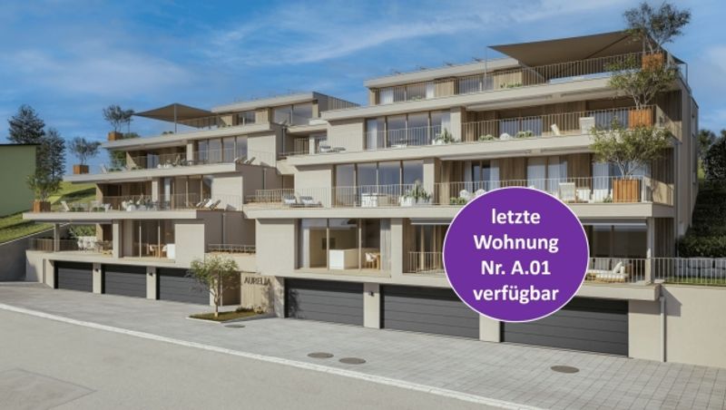 4.5-Zimmer-Terrassenwohnung mit 52 m² Loggia und 12m² Rasenfläche in Erlinsbach kaufen - 1
