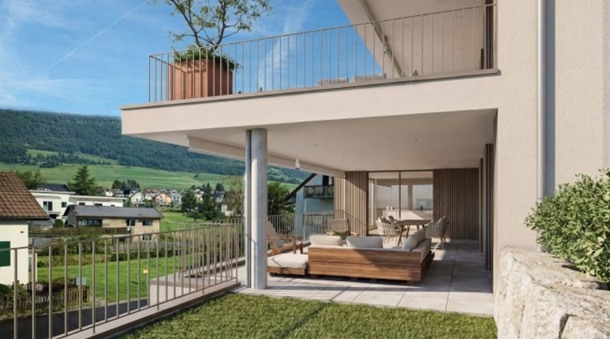 4.5-Zimmer-Terrassenwohnung mit 52 m² Loggia und 12m² Rasenfläche in Erlinsbach kaufen - 1