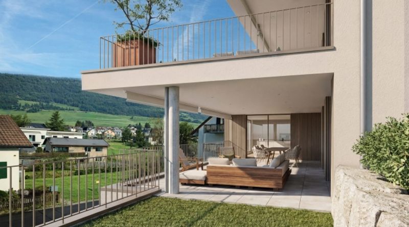 4.5-Zimmer-Terrassenwohnung mit 52 m² Loggia und 12m² Rasenfläche in Erlinsbach kaufen - 2