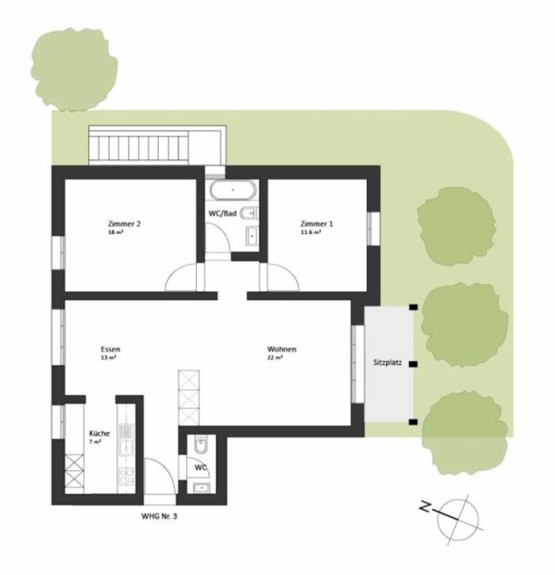 Moderne und schmucke Gartenwohnung in Nähe des Flussufers - 11