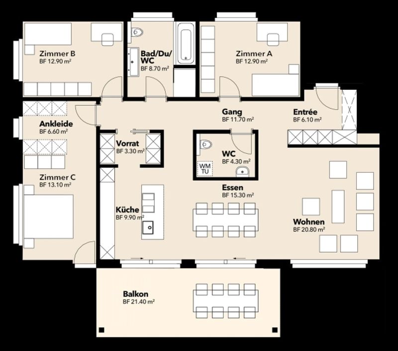 Neubauprojekt in Niederbipp Modern, grosszügig und perfekt gelegene 4.5 Zimmer Wohnung mit Balkon - 13