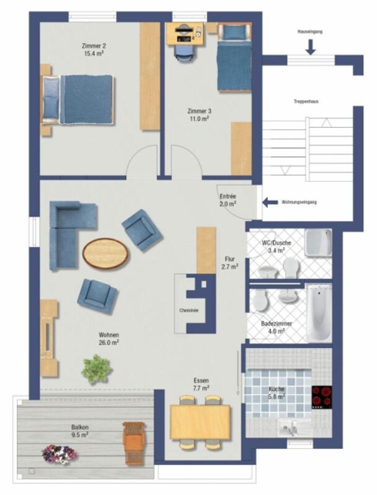 3.5-Zimmer Etagenwohnung an citynaher Wohnlage - 14