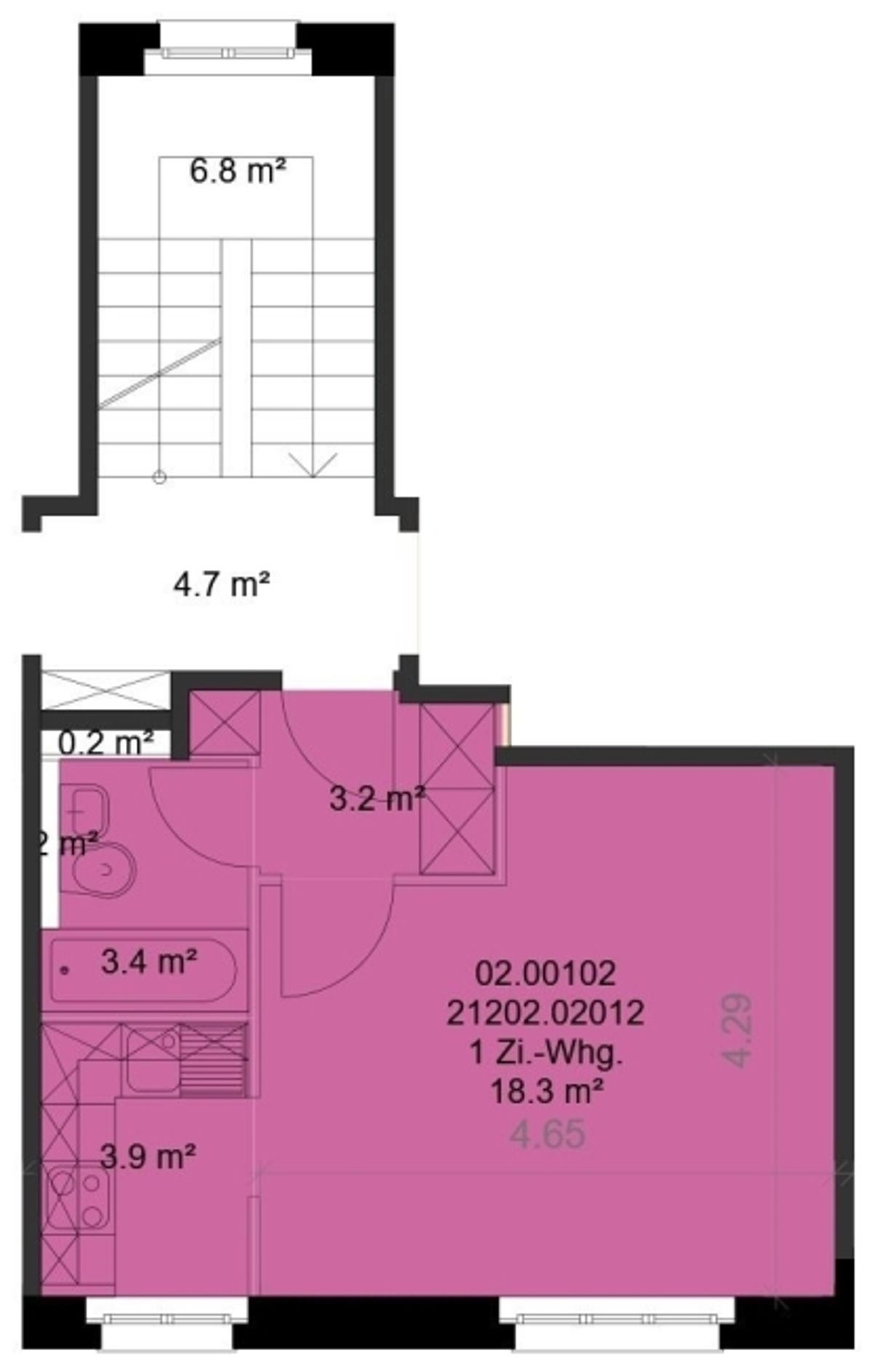 Ruhig gelegene 1-ZW à 28 m2 im Hochparterre - 5