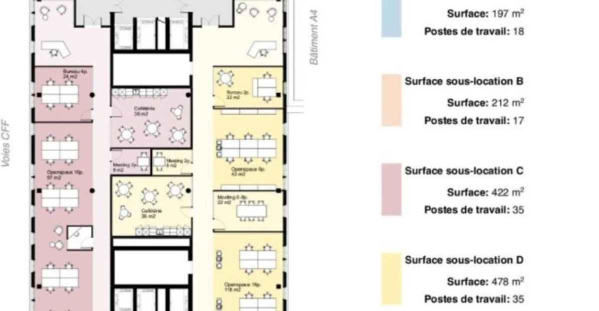 Surface de bureaux à louer au Quartier de l'Etang - 3