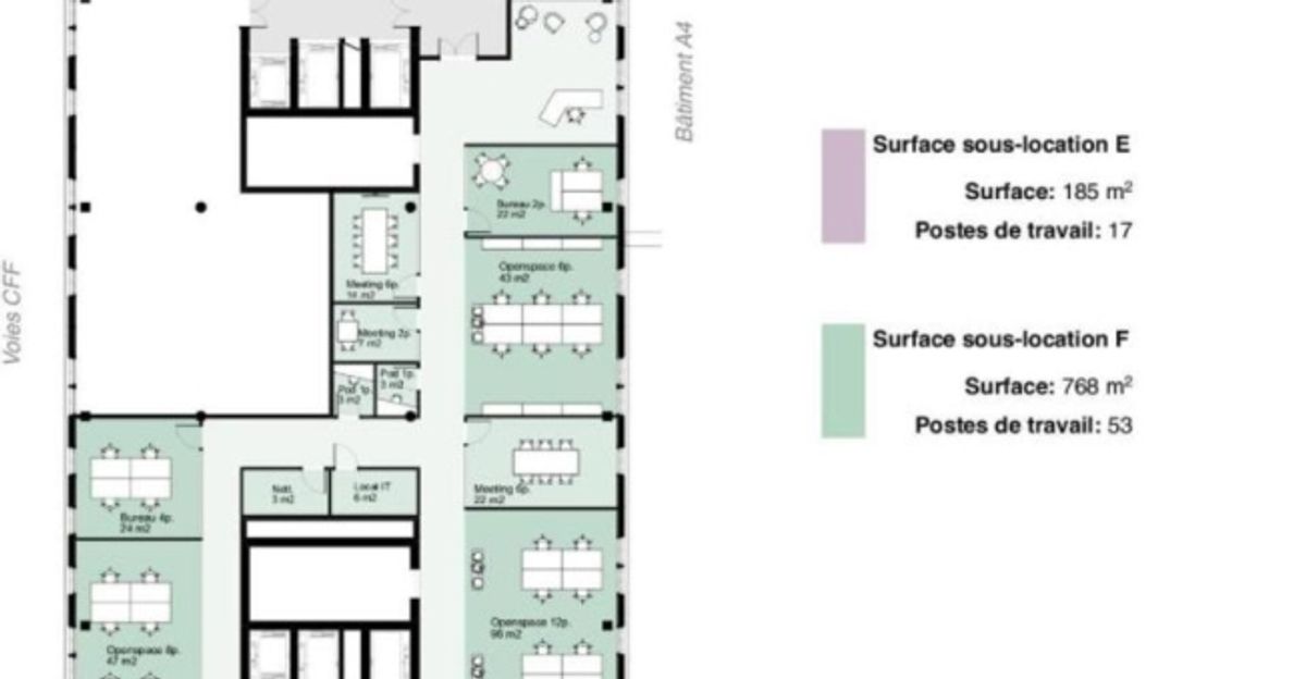 Surface de bureaux à louer au Quartier de l'Etang - 3